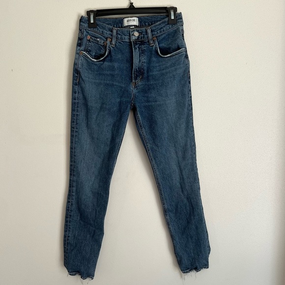 Agolde Medium Wash Straight Leg Jeans Size 25 - Picture 1 of 5